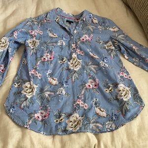 Talbots Blouse. Half button up.